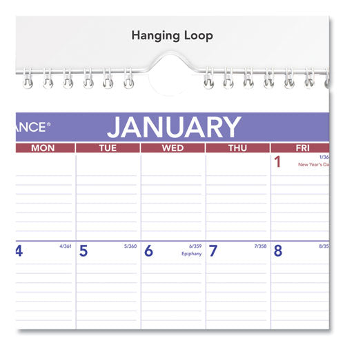 Image of AT-A-GLANCE® Monthly Wall Calendar with Ruled Daily Blocks, 8 x 11, White Sheets, 12-Month (Jan to Dec): 2025