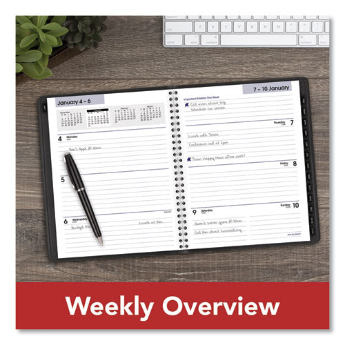 Image of AT-A-GLANCE® DayMinder Executive Weekly/Monthly Refillable Planner, 8.75 x 7, Black Cover, 12-Month (Jan to Dec): 2025