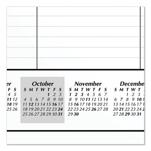 Image of AT-A-GLANCE® Academic Year Ruled Desk Pad, 21.75 x 17, White Sheets, Black Binding, Black Corners, 16-Month (Sept to Dec): 2024 to 2025