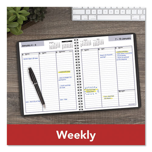 Image of AT-A-GLANCE® DayMinder Weekly Planner, Vertical-Column Format, 8.75 x 7, Black Cover, 12-Month (Jan to Dec): 2025