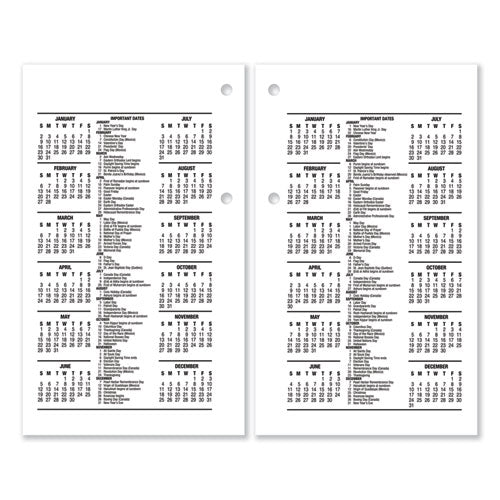 Image of AT-A-GLANCE® Desk Calendar Refill, 3.5 x 6, White Sheets, 12-Month (Jan to Dec): 2025
