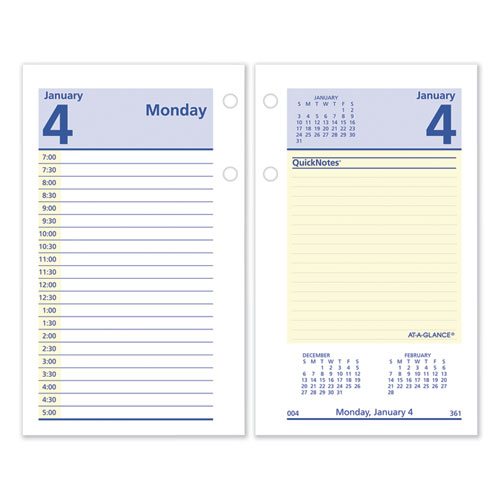 Image of AT-A-GLANCE® QuickNotes Desk Calendar Refill, 3.5 x 6, White/Yellow/Blue Sheets, 12-Month (Jan to Dec): 2025