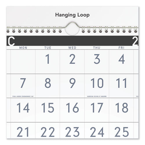 Image of AT-A-GLANCE® Three-Month Reference Wall Calendar, Contemporary Artwork/Formatting, 12 x 27, White Sheets, 15-Month: Dec 2024 to Feb 2026