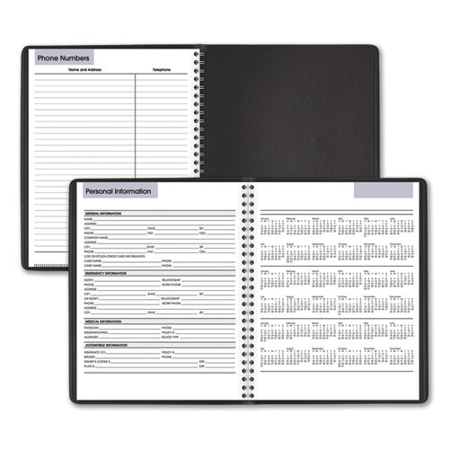 Image of AT-A-GLANCE® DayMinder Weekly Planner, Vertical-Column Format, 8.75 x 7, Black Cover, 12-Month (Jan to Dec): 2025