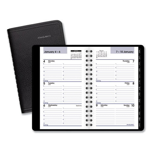 Image of AT-A-GLANCE® DayMinder Weekly Pocket Appointment Book with Telephone/Address Section, 6 x 3.5, Black Cover, 12-Month (Jan to Dec): 2025