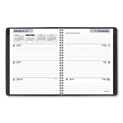 Image of AT-A-GLANCE® DayMinder Executive Weekly/Monthly Refillable Planner, 8.75 x 7, Black Cover, 12-Month (Jan to Dec): 2025
