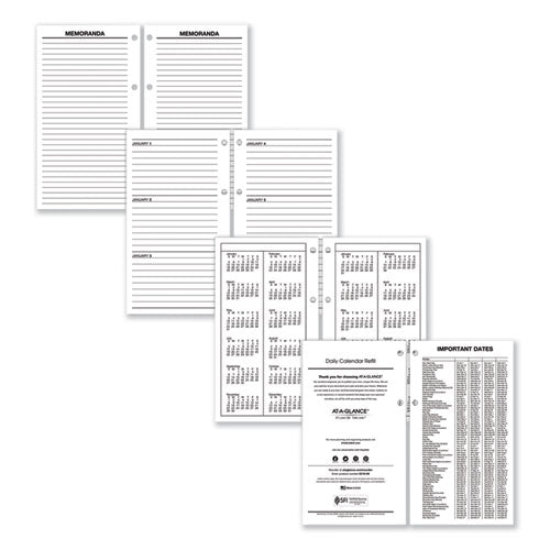 Image of AT-A-GLANCE® Large Desk Calendar Refill, 4.5 x 8, White Sheets, 12-Month (Jan to Dec): 2025