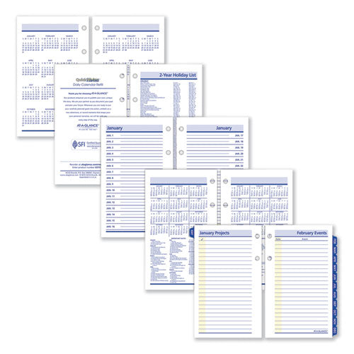Image of AT-A-GLANCE® QuickNotes Desk Calendar Refill, 3.5 x 6, White/Yellow/Blue Sheets, 12-Month (Jan to Dec): 2025