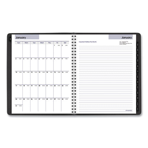 Image of AT-A-GLANCE® DayMinder Executive Weekly/Monthly Refillable Planner, 8.75 x 7, Black Cover, 12-Month (Jan to Dec): 2025