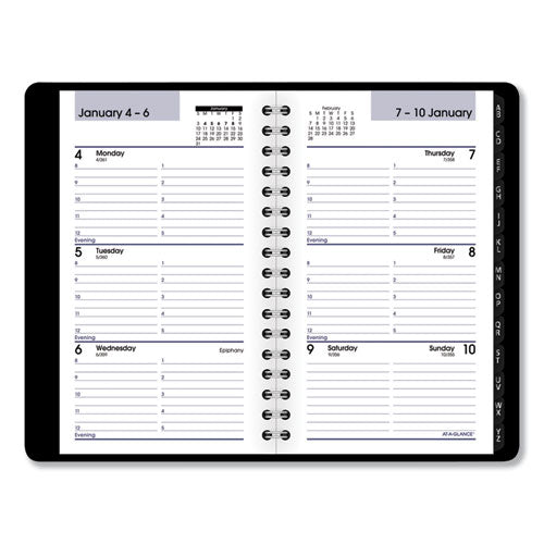 Image of AT-A-GLANCE® DayMinder Weekly Pocket Appointment Book with Telephone/Address Section, 6 x 3.5, Black Cover, 12-Month (Jan to Dec): 2025