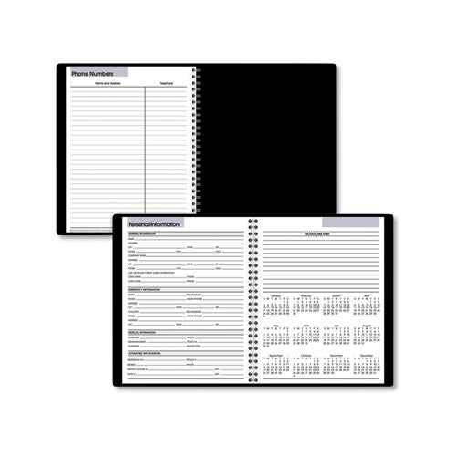 Image of AT-A-GLANCE® DayMinder Open-Schedule Weekly Appointment Book, 8.75 x 7, Black Cover, 12-Month (Jan to Dec): 2025