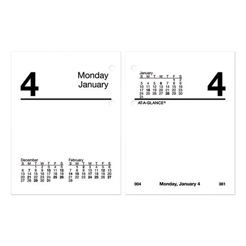 Image of AT-A-GLANCE® Compact Desk Calendar Refill, 3 x 3.75, White Sheets, 12-Month (Jan to Dec): 2025
