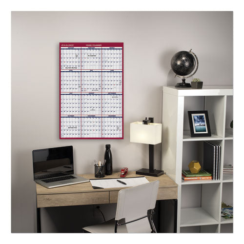Image of AT-A-GLANCE® Erasable Vertical/Horizontal Wall Planner, 24 x 36, White/Blue/Red Sheets, 12-Month (Jan to Dec): 2025