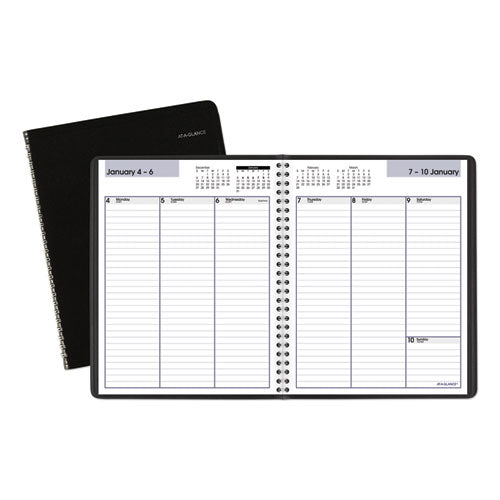 Image of AT-A-GLANCE® DayMinder Weekly Planner, Vertical-Column Format, 8.75 x 7, Black Cover, 12-Month (Jan to Dec): 2025
