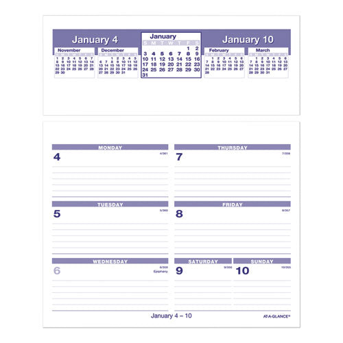 Image of AT-A-GLANCE® Flip-A-Week Desk Calendar Refill, 7 x 6, White Sheets, 12-Month (Jan to Dec): 2025