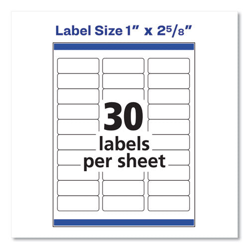 Image of Avery® Easy Peel White Address Labels With Sure Feed Technology, Inkjet Printers, 1 X 2.63, White, 30/sheet, 10 Sheets/pack