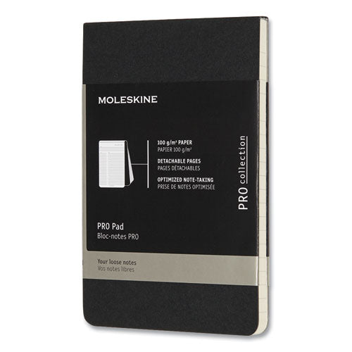 Image of Moleskine® Pro Pad, Meeting-Minutes/notes Format, Black Cover, 96 Ivory 3.5 X 5.5 Sheets