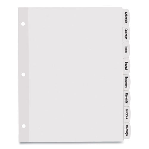 Image of Avery® Big Tab Printable White Label Tab Dividers, 8-Tab, 11 x 8.5, White, 4 Sets