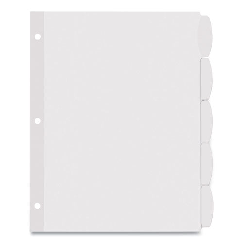 Image of Avery® Big Tab Printable White Label Tab Dividers, 5-Tab, 11 x 8.5, White, 4 Sets