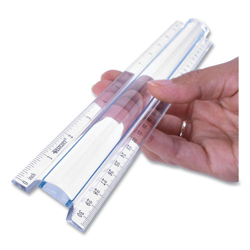 Image of Westcott® 12" Magnifying Ruler, Standard/metric, Plastic, Clear