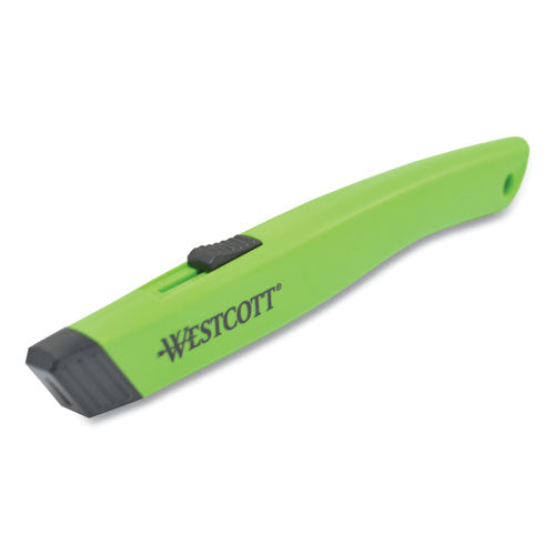 Image of Westcott® Safety Ceramic Blade Box Cutter, 0.5" Blade, 5.5" Plastic Handle, Green