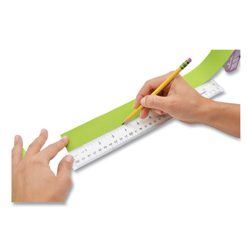 Image of Westcott® Clear Flexible Acrylic Ruler, Standard/metric, 12" Long, Clear