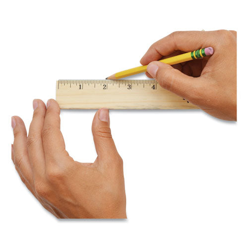 Image of Westcott® Wood Ruler With Single Metal Edge, Standard, 12" Long