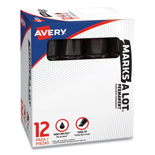 Image of Avery® Marks A Lot Extra-Large Desk-Style Permanent Marker, Extra-Broad Chisel Tip, Black (24148)
