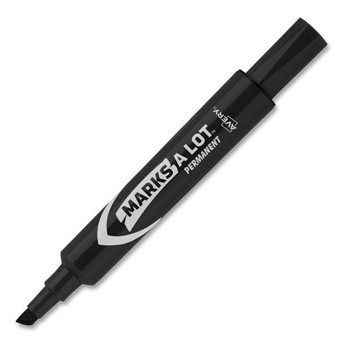 Image of Avery® Marks A Lot Regular Desk-Style Permanent Marker, Broad Chisel Tip, Black, Dozen (7888)