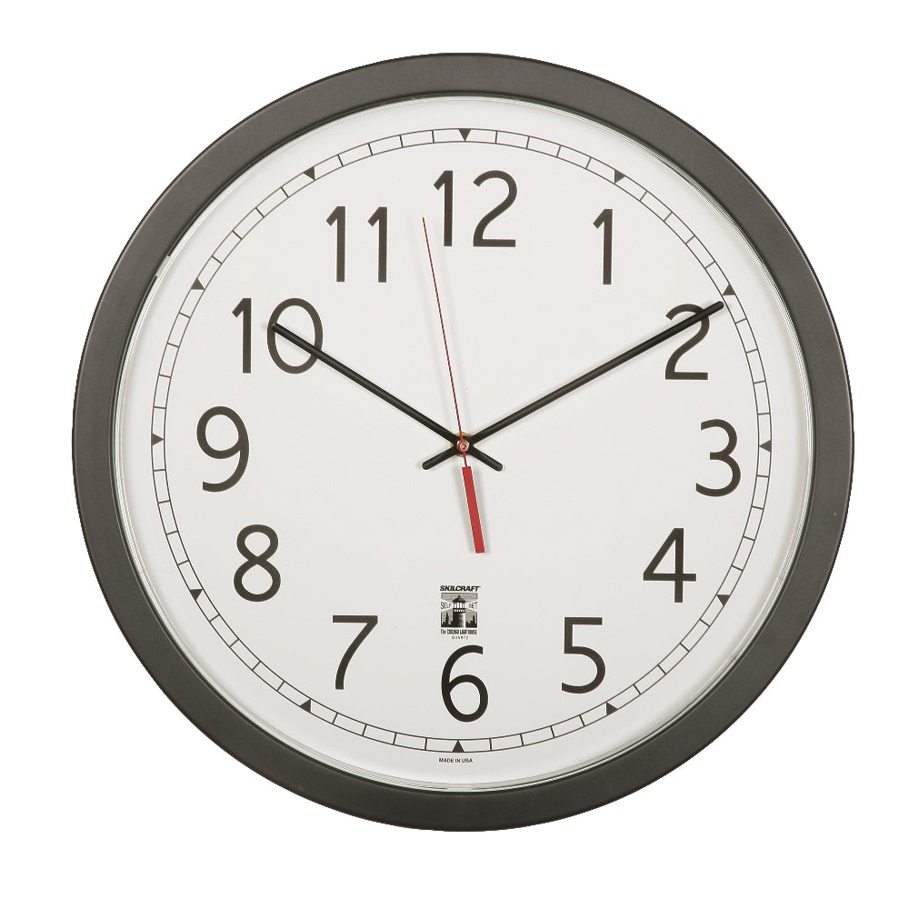 Image of Self-Set Wall Clock, Plastic Contemporary Frame, 16.5" Diameter