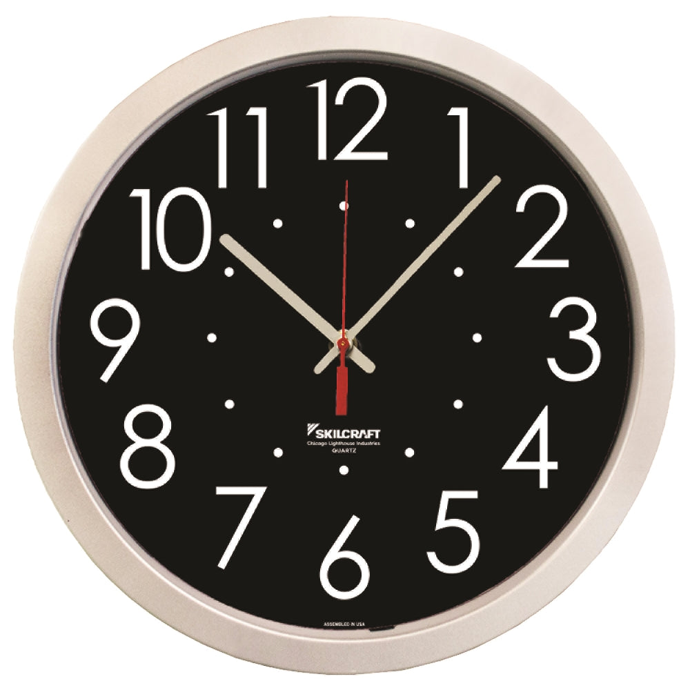 Image of High Contrast Quartz Wall Clock, 14.5" Diameter