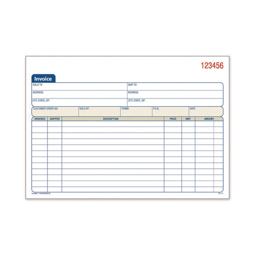 Image of Adams® Multipart General-Purpose Invoice Pad, Two-Part Carbonless, 7.94 x 5.56, 50 Forms Total