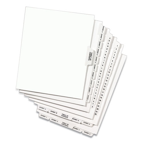 Image of Avery® Avery-Style Preprinted Legal Side Tab Divider, 26-Tab, Exhibit V, 11 x 8.5, White, 25/Pack, (1392)