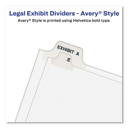 Image of Avery® Avery-Style Preprinted Legal Bottom Tab Dividers, 26-Tab, Exhibit V, 11 x 8.5, White, 25/Pack