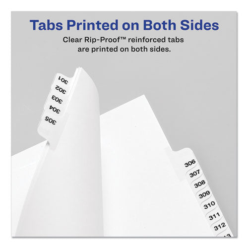 Image of Avery® Avery-Style Preprinted Legal Bottom Tab Dividers, 26-Tab, Exhibit U, 11 x 8.5, White, 25/Pack
