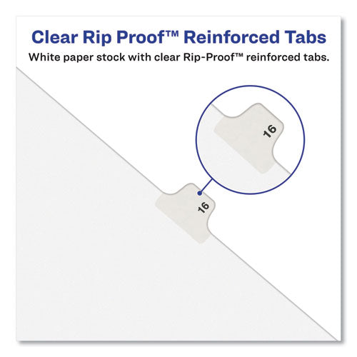 Image of Avery® Avery-Style Preprinted Legal Bottom Tab Divider, 26-Tab, Exhibit I, 11 x 8.5, White, 25/PK