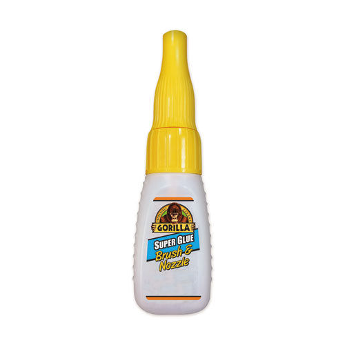 Image of Gorilla® Super Glue With Brush And Nozzle Applicators, 0.35 Oz, Dries Clear