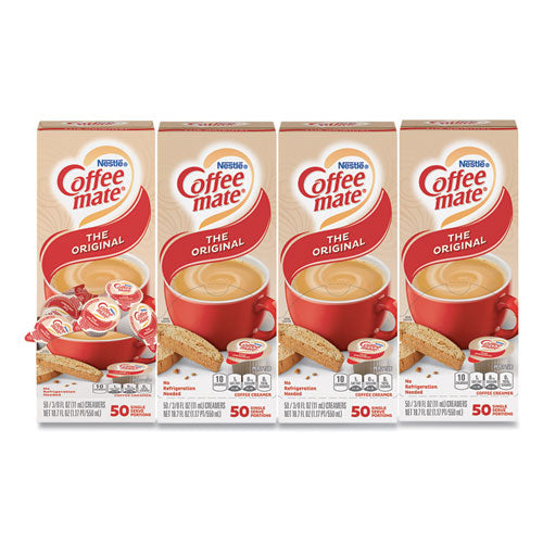 Image of Coffee mate® Liquid Coffee Creamer, Original, 0.38 oz Mini Cups, 50/Box, 4 Boxes/Carton
