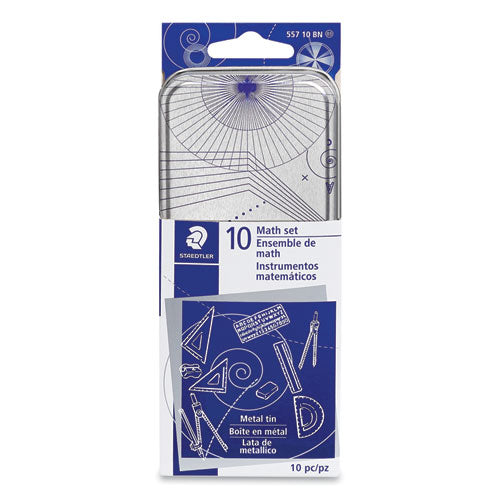 Image of Staedtler® XCELLENCE MATHEMATICAL INSTRUMENT SET, PLASTIC, CLEAR/BLUE