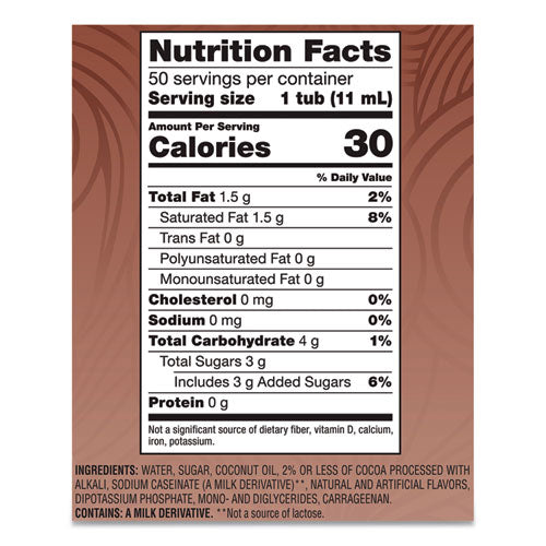 Image of Coffee mate® Liquid Coffee Creamer, Cafe Mocha, 0.38 oz Mini Cups, 50/Box, 4 Boxes/Carton