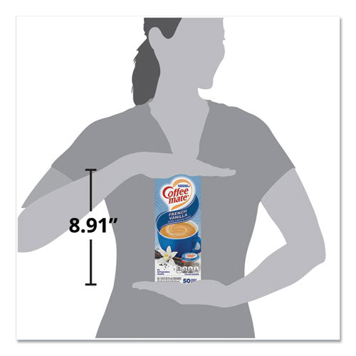 Image of Coffee mate® Liquid Coffee Creamer, French Vanilla, 0.38 oz Mini Cups, 50/Box, 4 Boxes/Carton