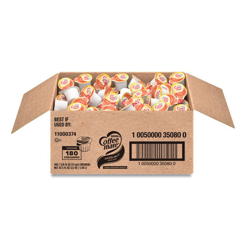 Image of Coffee mate® Liquid Coffee Creamer, Hazelnut, 0.38 Oz Mini Cups, 180/carton