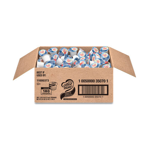 Image of Coffee mate® Liquid Coffee Creamer, French Vanilla, 0.38 Oz Mini Cups, 180/carton