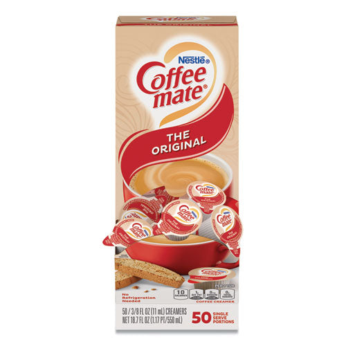 Image of Coffee mate® Liquid Coffee Creamer, Original, 0.38 oz Mini Cups, 50/Box, 4 Boxes/Carton
