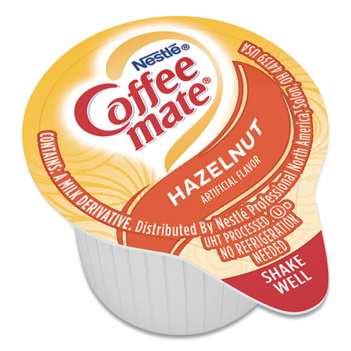 Image of Coffee mate® Liquid Coffee Creamer, Hazelnut, 0.38 oz Mini Cups, 50/Box, 4 Boxes/Carton