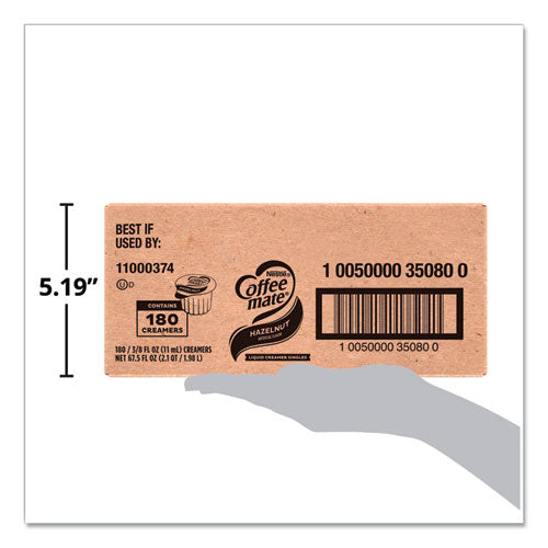 Image of Coffee mate® Liquid Coffee Creamer, Hazelnut, 0.38 Oz Mini Cups, 180/carton
