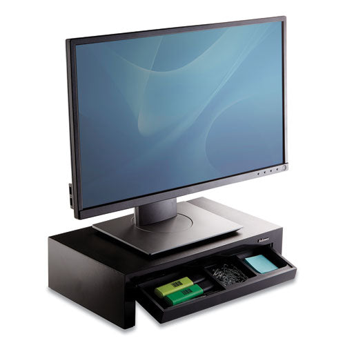 Image of Fellowes® Designer Suites Monitor Riser, For 21" Monitors, 16" X 9.38" X 4.38" To 6", Black Pearl, Supports 40 Lbs