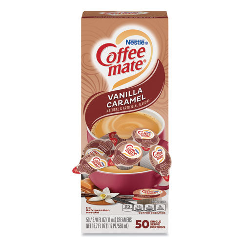 Image of Coffee mate® Liquid Coffee Creamer, Vanilla Caramel, 0.38 Oz Mini Cups, 50/box