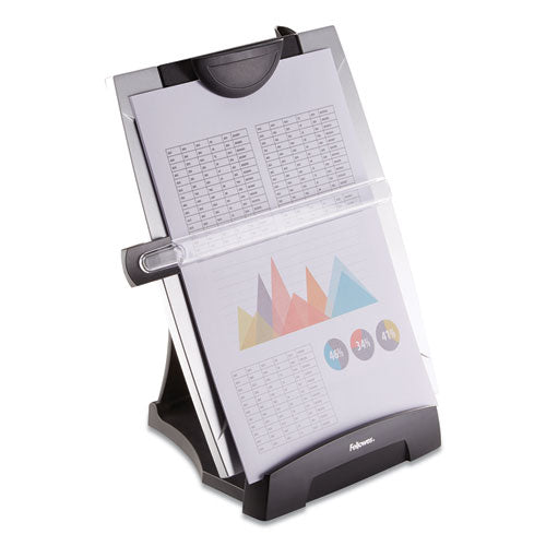 Image of Fellowes® Office Suites Desktop Copyholder With Memo Board, 150 Sheet Capacity, Plastic, Black/silver