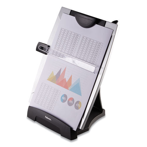 Image of Fellowes® Office Suites Desktop Copyholder With Memo Board, 150 Sheet Capacity, Plastic, Black/silver